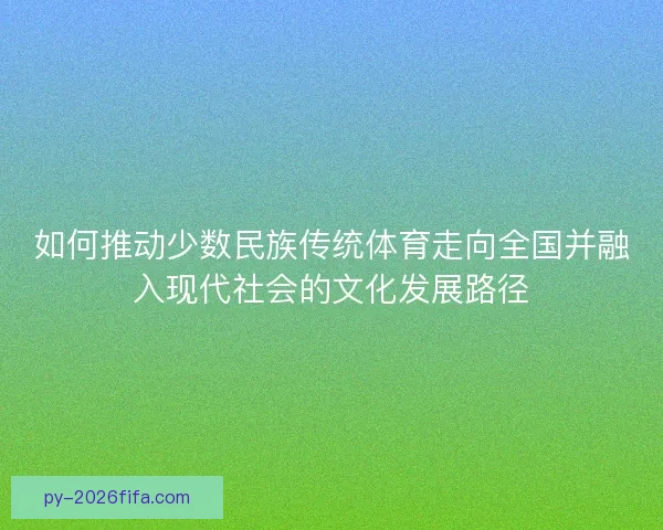 如何推动少数民族传统体育走向全国并融入现代社会的文化发展路径